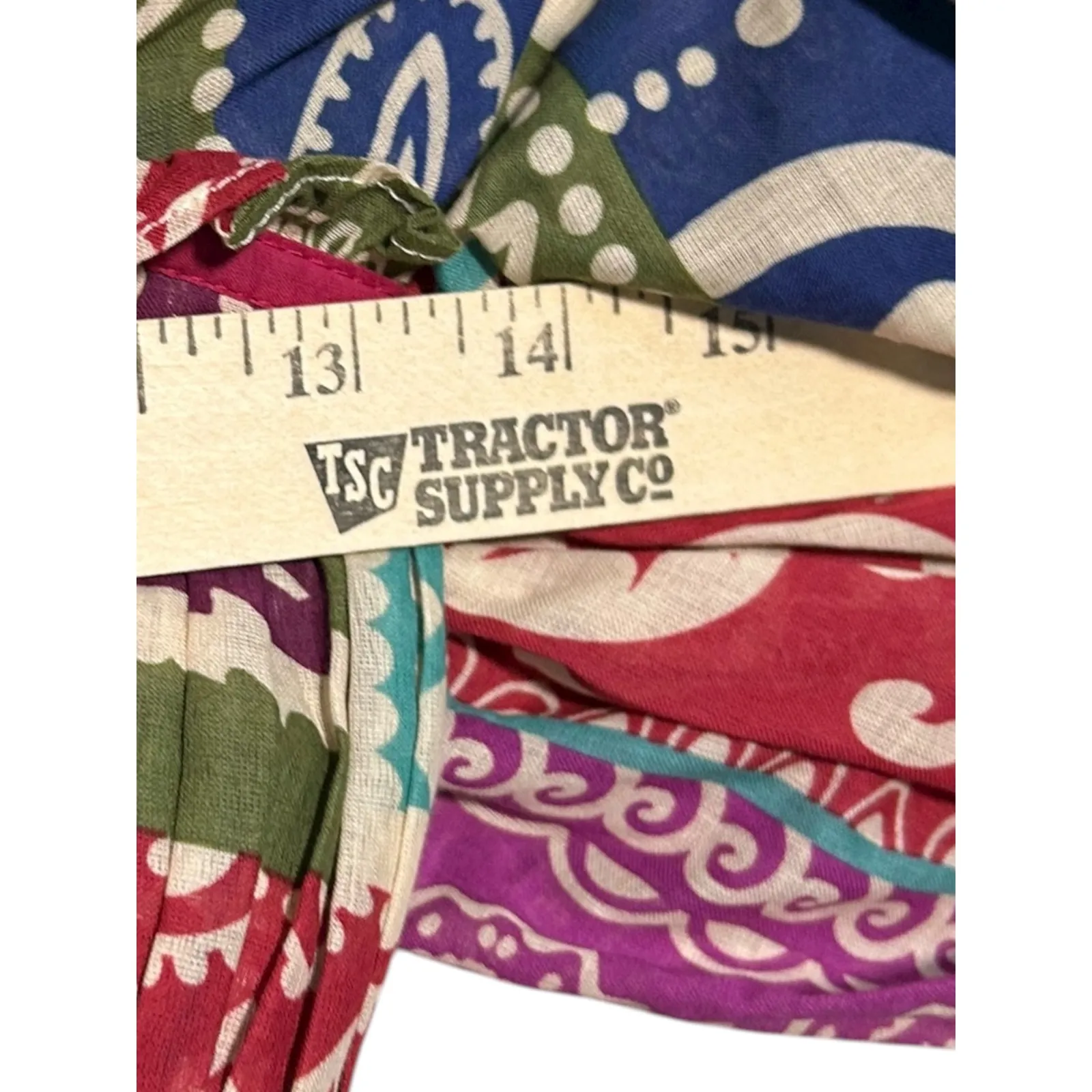 Dress Forum Los Angeles NWOT Multicolor Patchwork Square Neck Puff Sleeve Top - Image 9