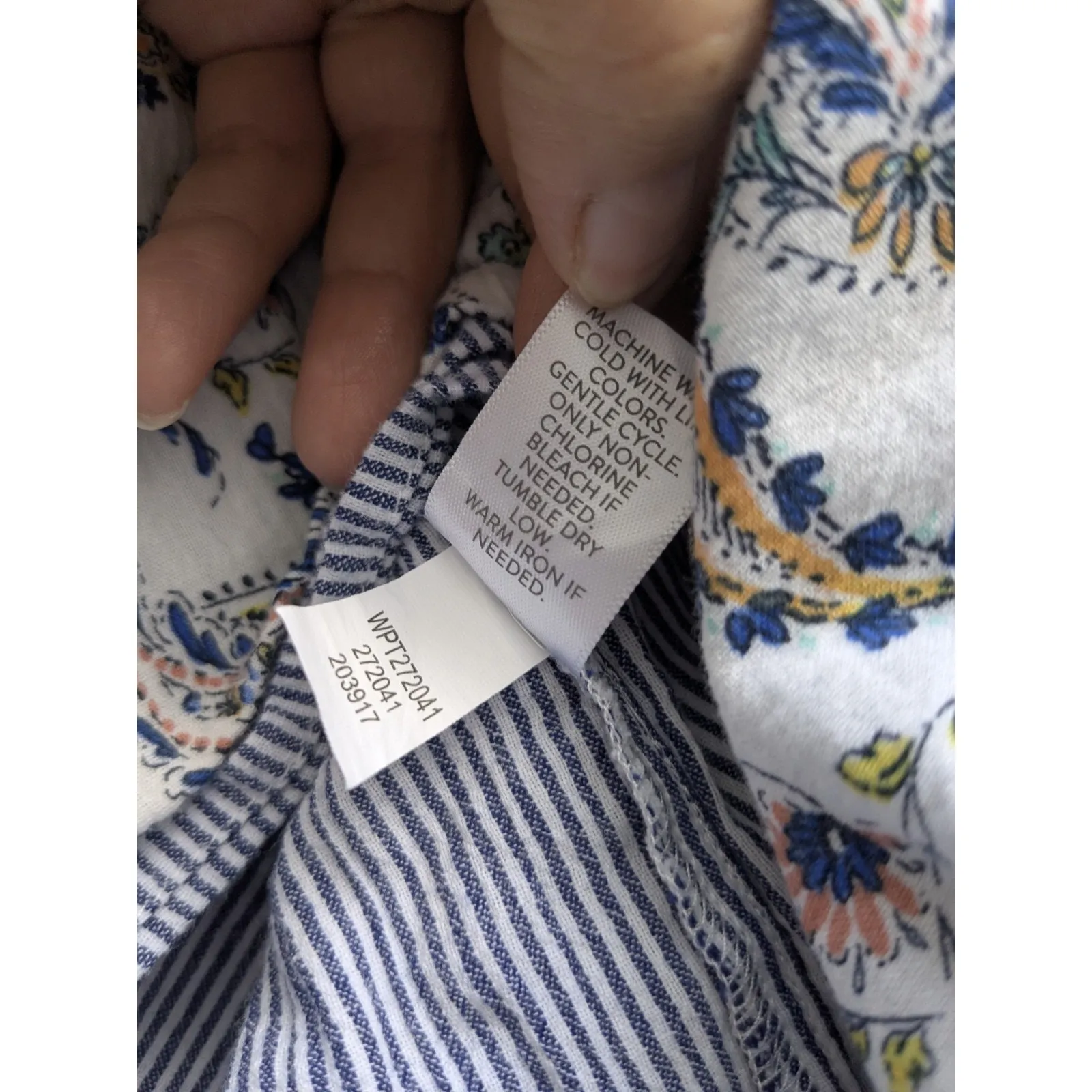 J Jill Women's Smocked Waist Layered Skirt Porcelain Paisley $79 Size Large White - Image 9