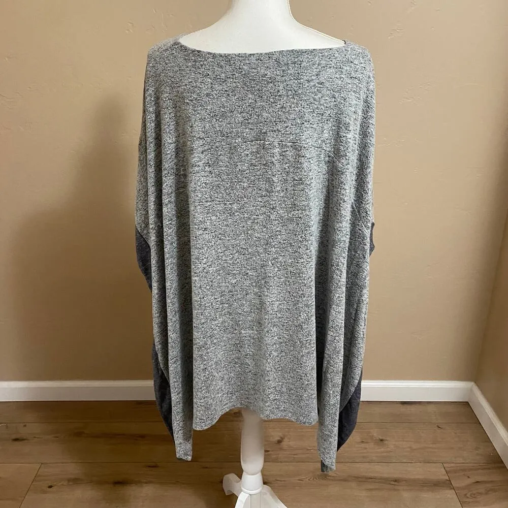 White House Black Market Poncho Sweater Womens Small Gray Marbled - Image 2