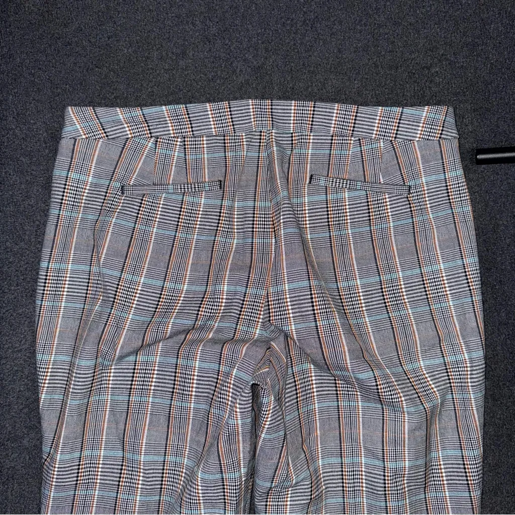 Talbots Chatham Ankle Pants 16 Petite Plaid Button Hem Slim Leg Side Zip Stretch - Image 5