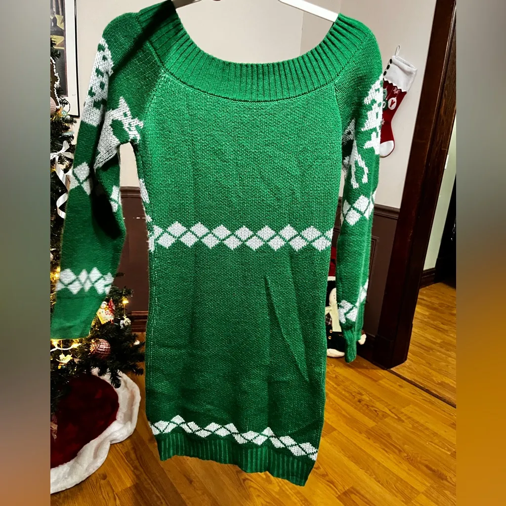 Ugly Christmas sweater dress Green Size undefined - Image 3