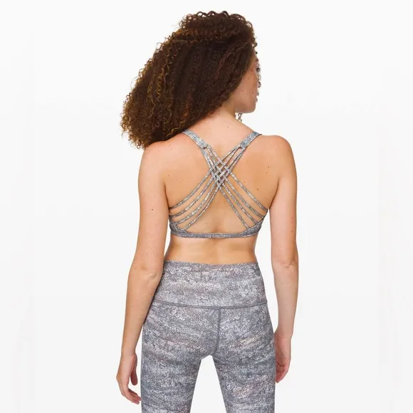 Lululemon Free to Be Bra (Wild) - Power Arrow Jacquard Battleship Silver - 6 - Image 2