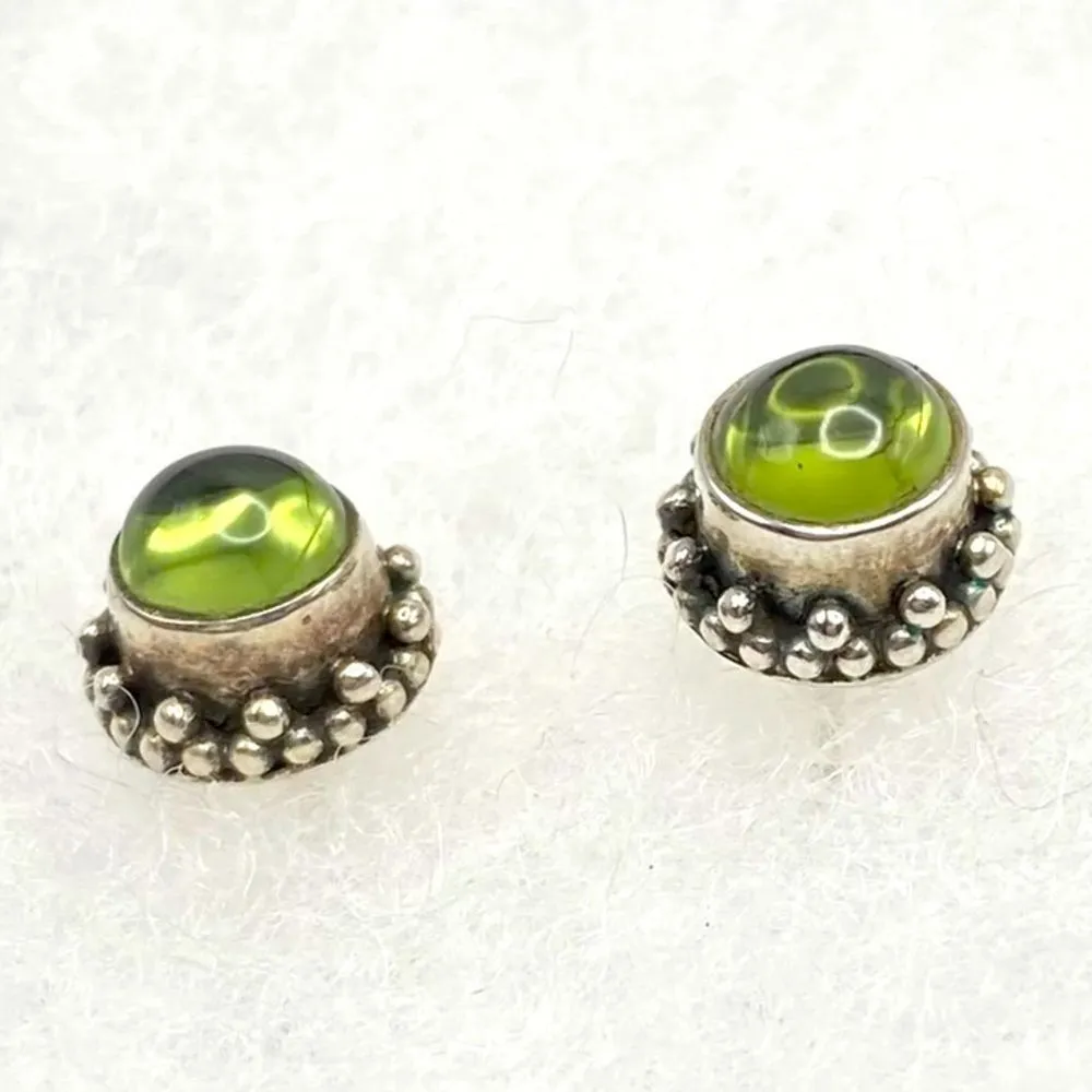 SILPADA Green Peridot Cabochon Sterling Silver Earrings P1401 NWOT LAST PAIR! - Image 9