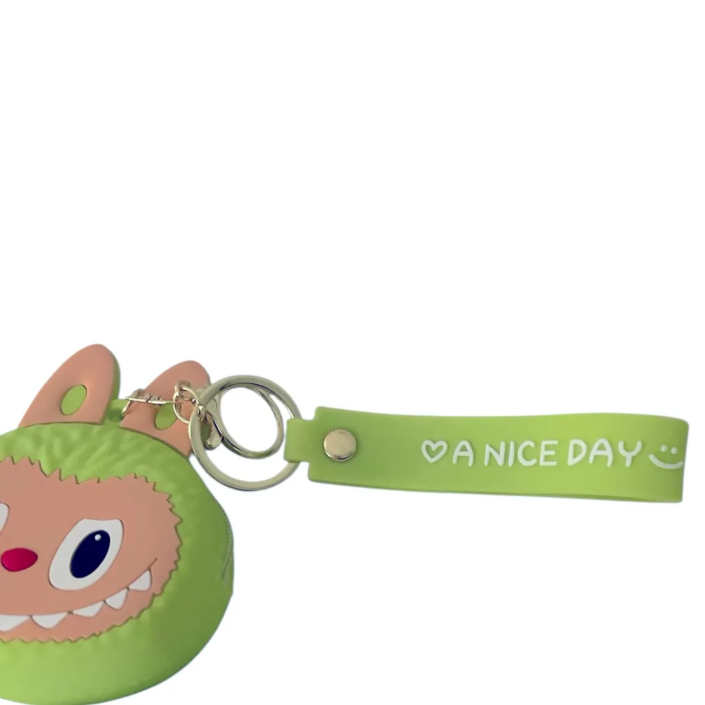 SILICONE MONSTER COIN PURSE KEYCHAIN BAGCHARM Green - Image 2