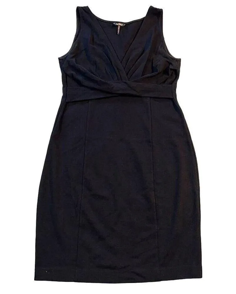 Daisy Fuentes Womens Sheath Dress V Neck Sleeveless Classic Sexy Black Large - Image 2