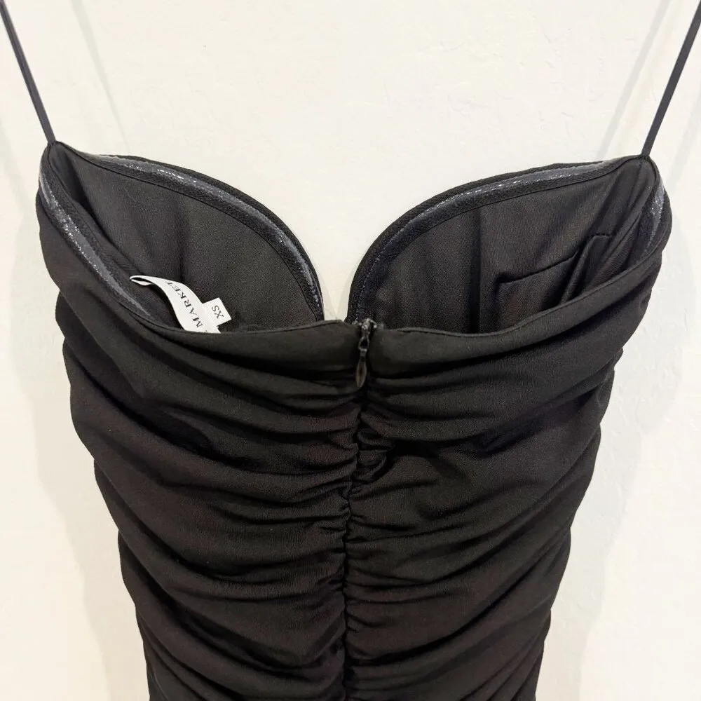 Pixie Market Women's Dominique Bustier Midi Dress in Black Wedding Party Size XS - Image 7