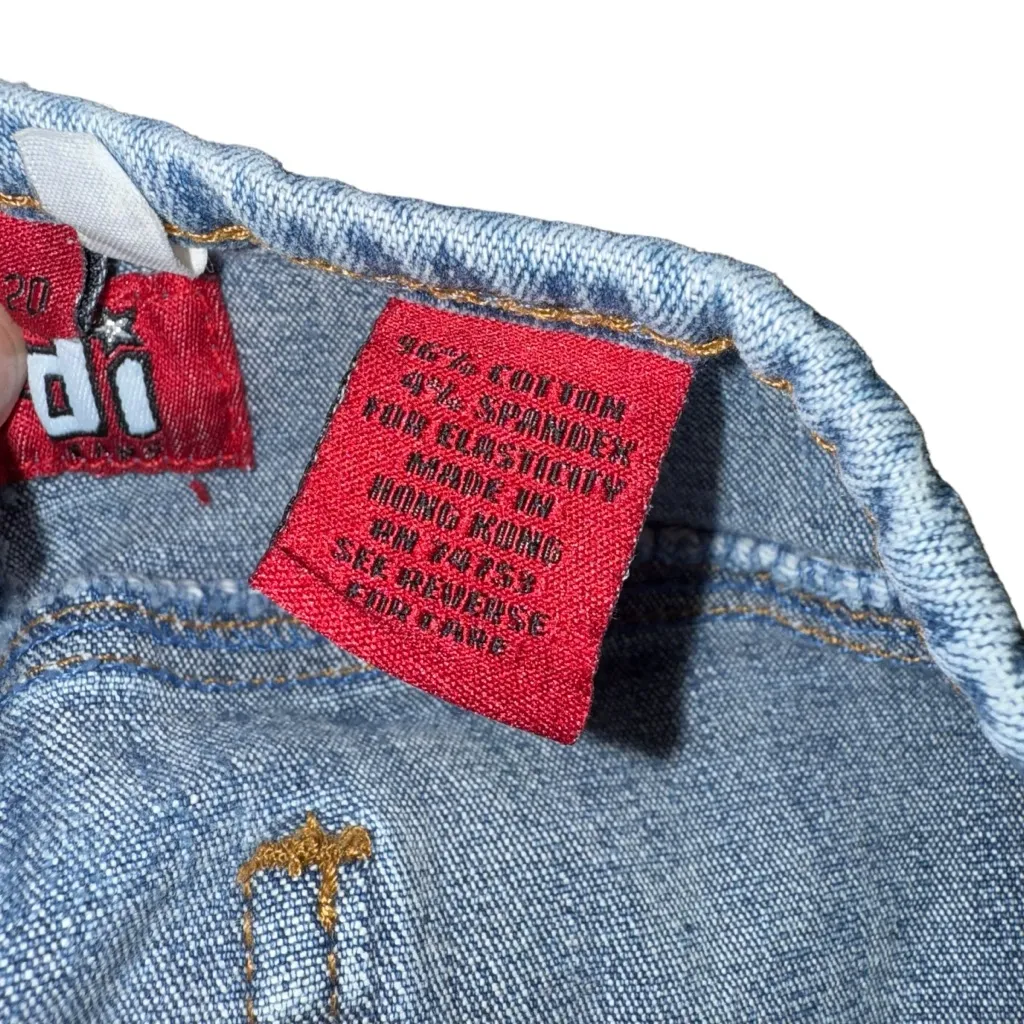 Zana Di  Womens Size 20 Blue Mid Rise Cropped Capri Med Wash Cotton Spandex - Image 3