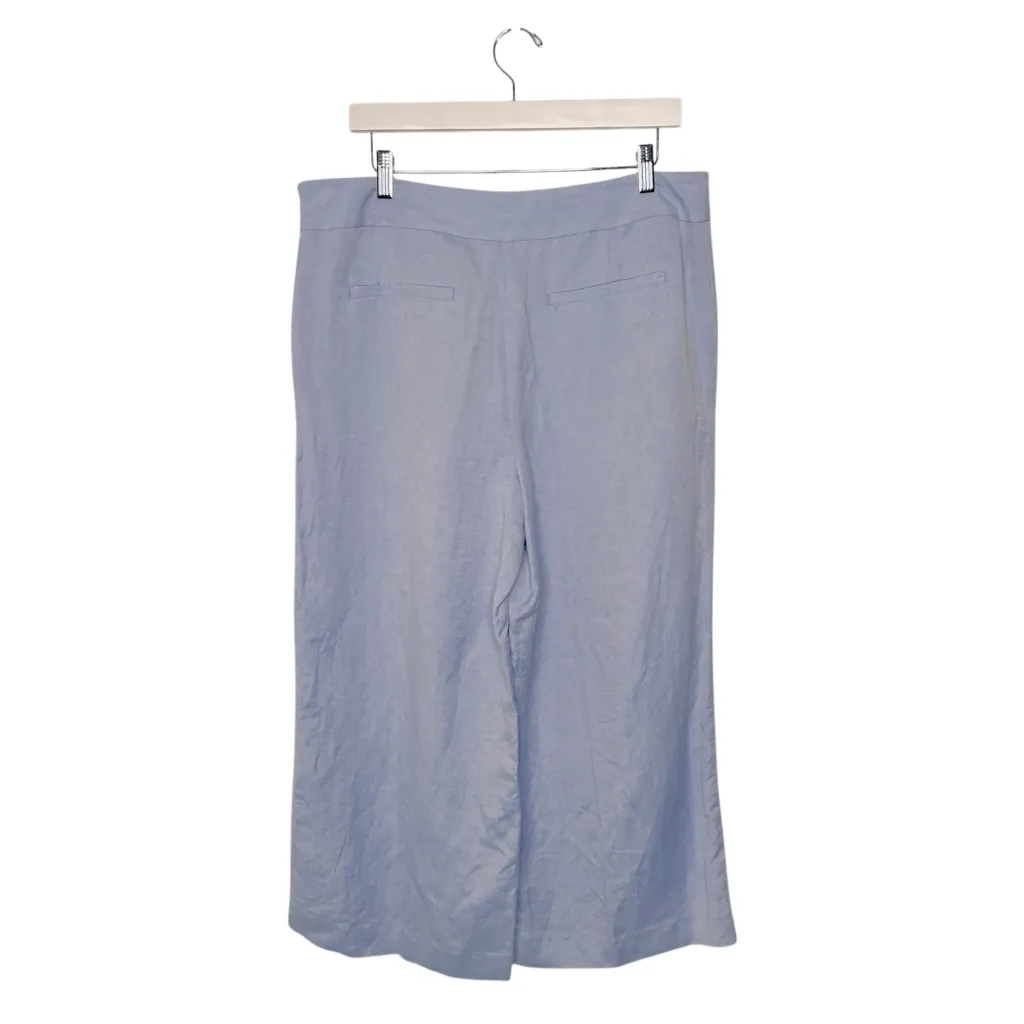 LOFT SKY BLUE LINEN BLEND WIDE LEG TROUSERS SZ 12 NWT - Image 2