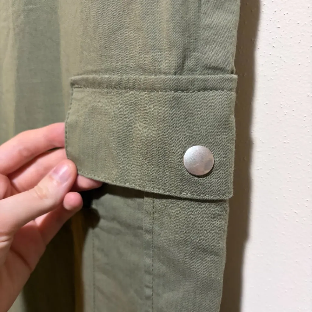 7Diamonds Nellie Cargo Pants Olive Green Flare Size 30 - Image 8