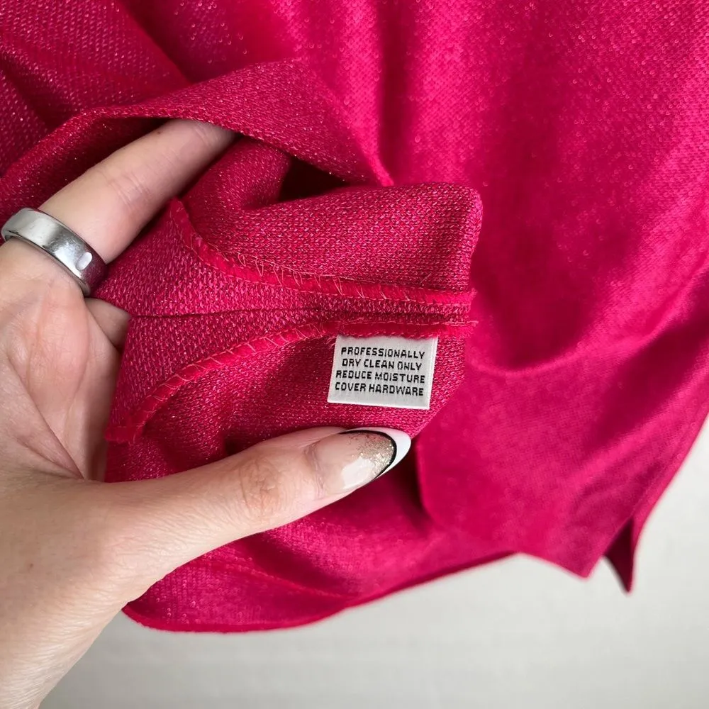 St. John Knit Vintage Sparkle Metallic Tank Top Barbie Pink Size 4 - Image 4