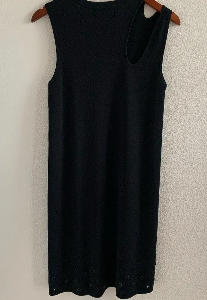 LINE The Label Black Grommet Dress Double Strap Little Black Dress Classic Med - Image 8