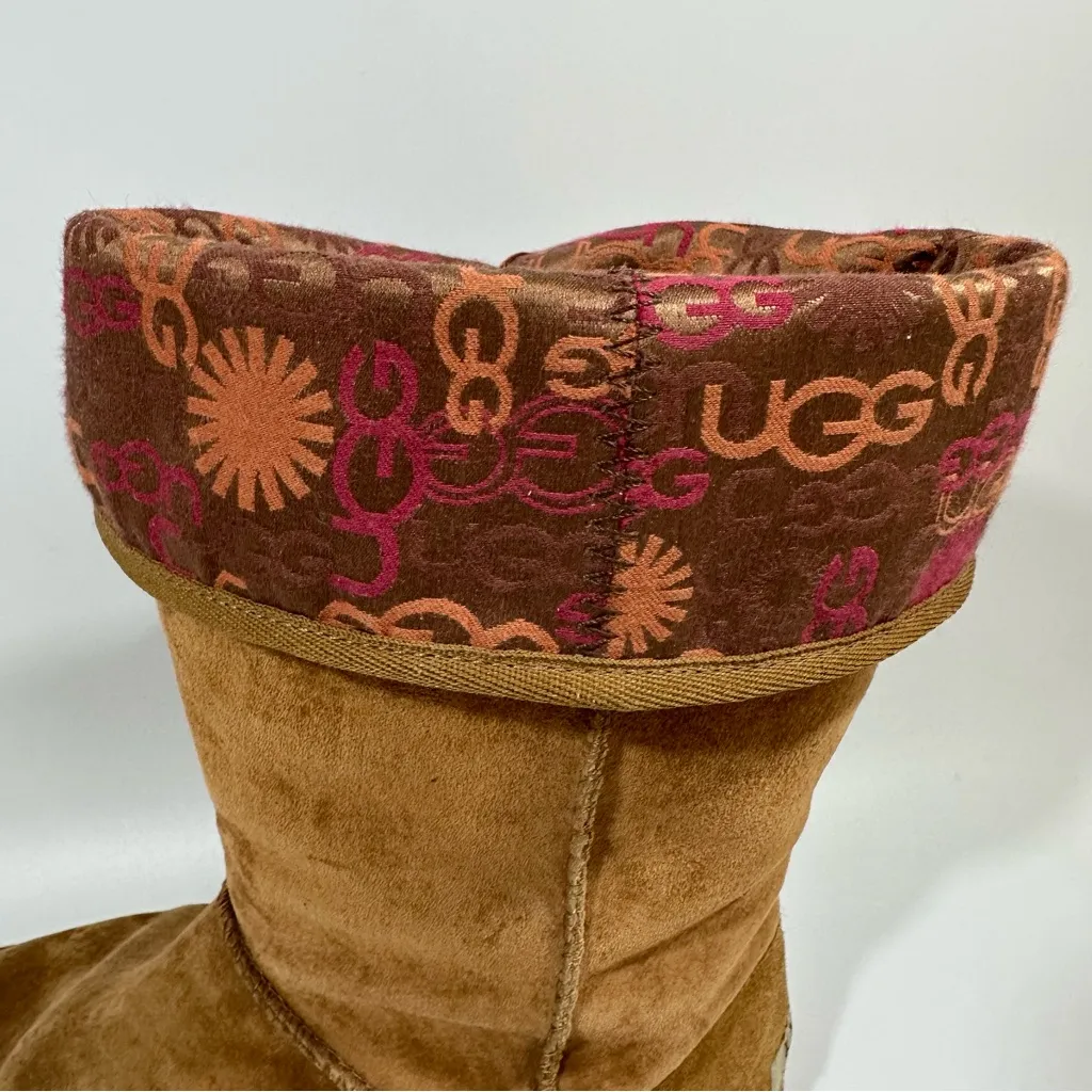 UGG  Lo Pro Brown Suede Button Foldover Boots with Logo Cuff 8 - Image 3