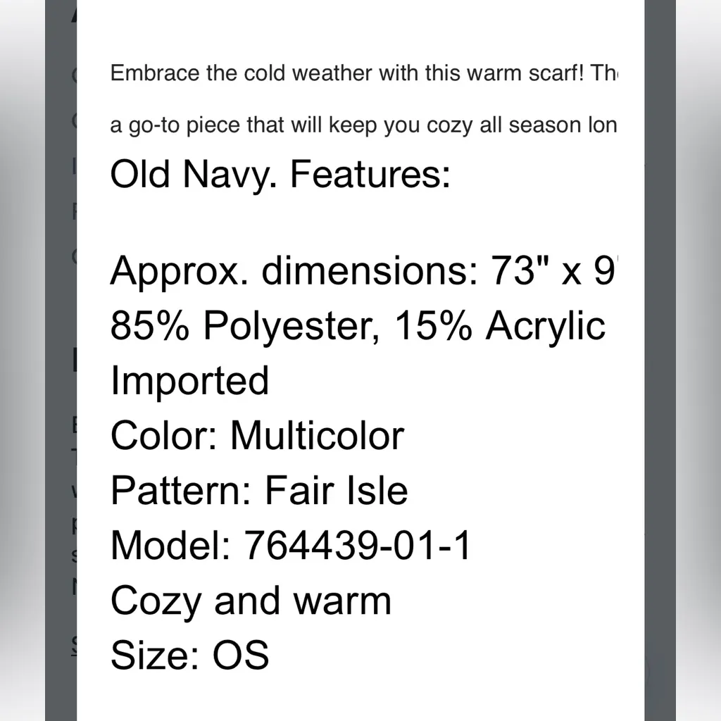 Old Navy  Colorful Knit Scarf with Snowflake Pattern | One Size - Image 11