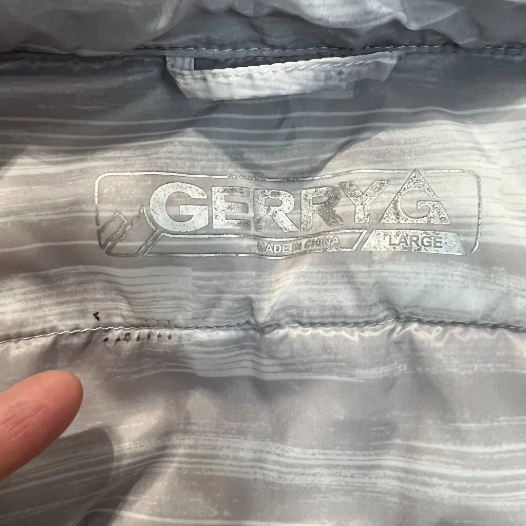 Gerry Puffer Vest Womens Large Gray Full Zip Lightweight Outdoor Stowaway Hood L - Image 10