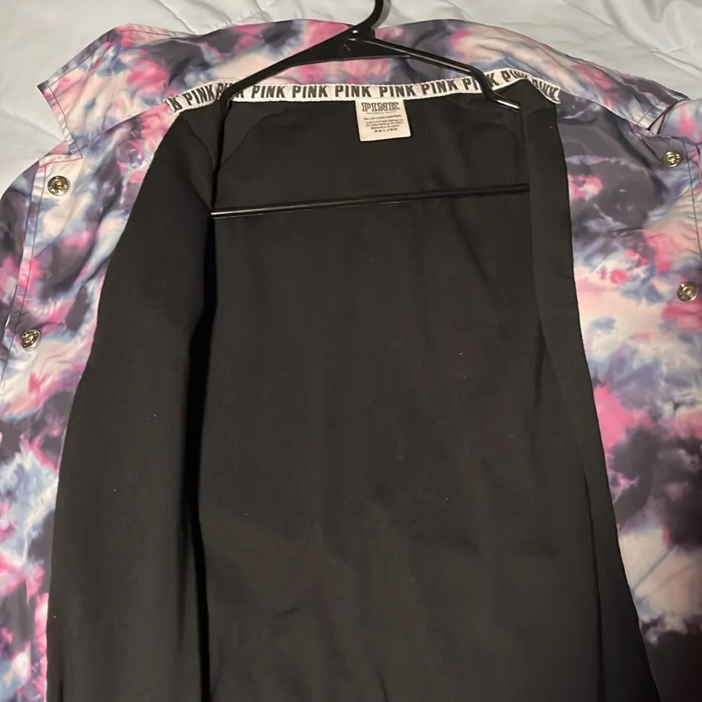 PINK VICTORIAS SECRET “Coach” JACKET BUTTON DOWN TIE DYE FLEECE INSIDE - Image 8