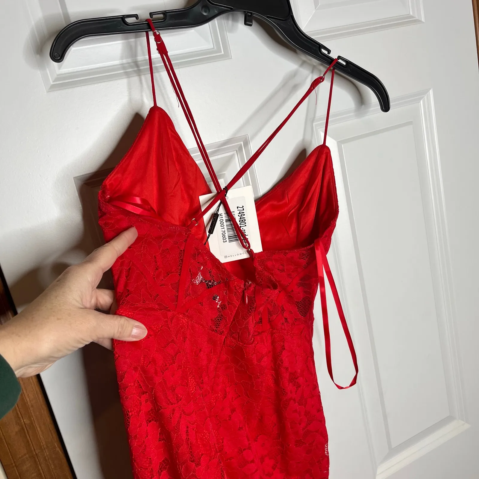 Hello Molly NEW Size 8‎ Run Away with Me Red Lace Mini Dress - Image 4