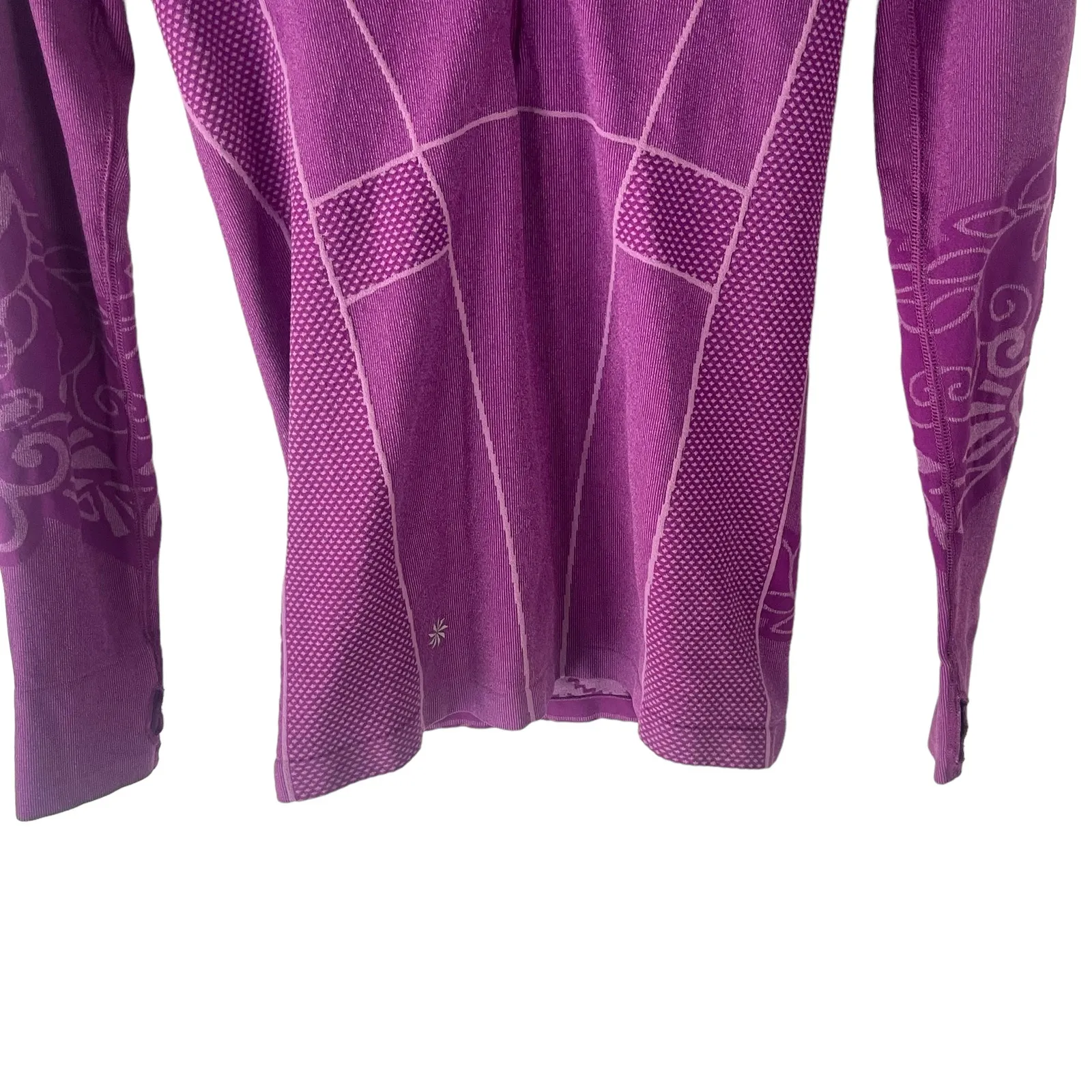 Athleta Women's Size Medium Purple Half Zip‎ Hooded Activewear Sweater - Image 3