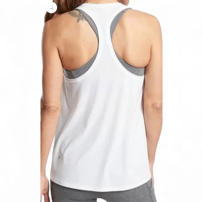 Athleta White Racerback Breathable Athletic Tank Top in Size Small - Image 2