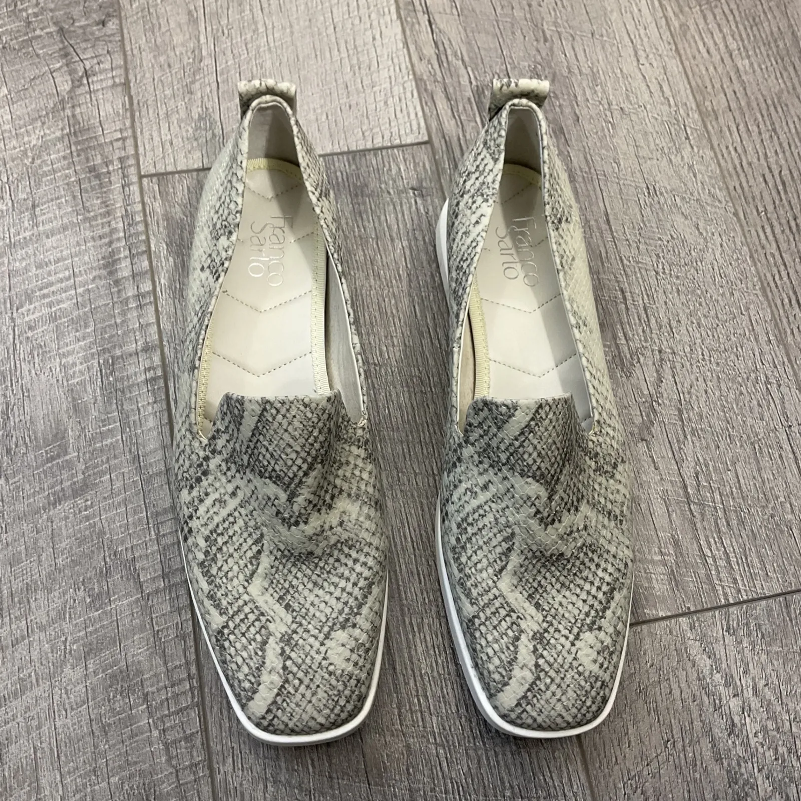 Franco Sarto Women's 9.5M Boston Snakeskin Print Leather Slip On Loafers Shoes - Image 3