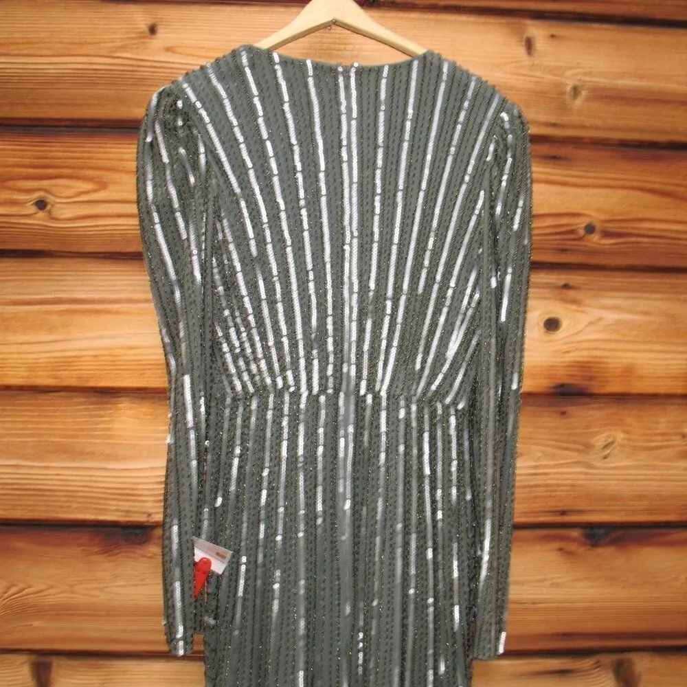 MAC DUGGAL 5641 Embellished Puff Sleeve Side Knot Gown Dress FLAW - Image 12