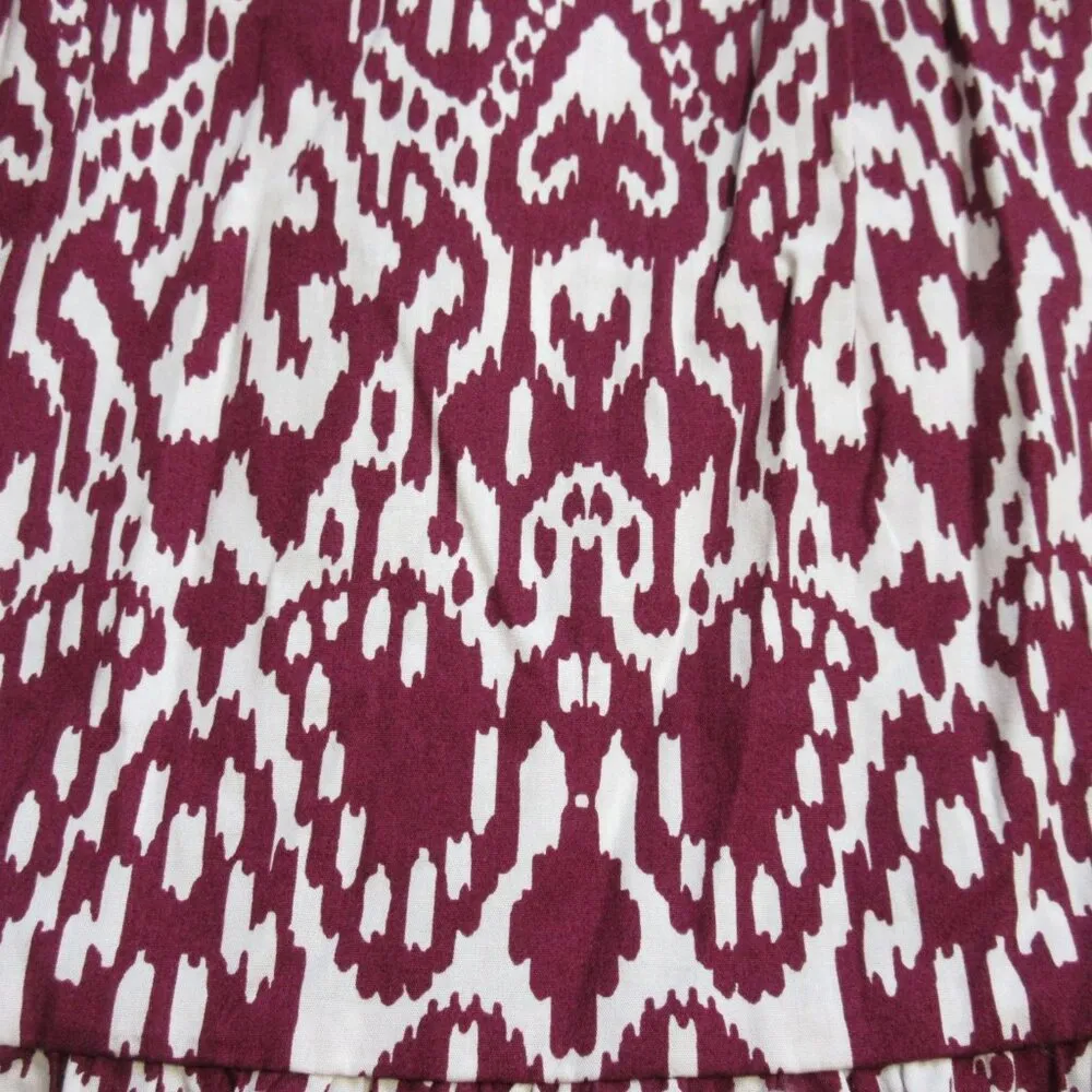 NWT Anthropologie Maeve The Bettina in Wine White Print Cotton Shirt Dress S - Image 2