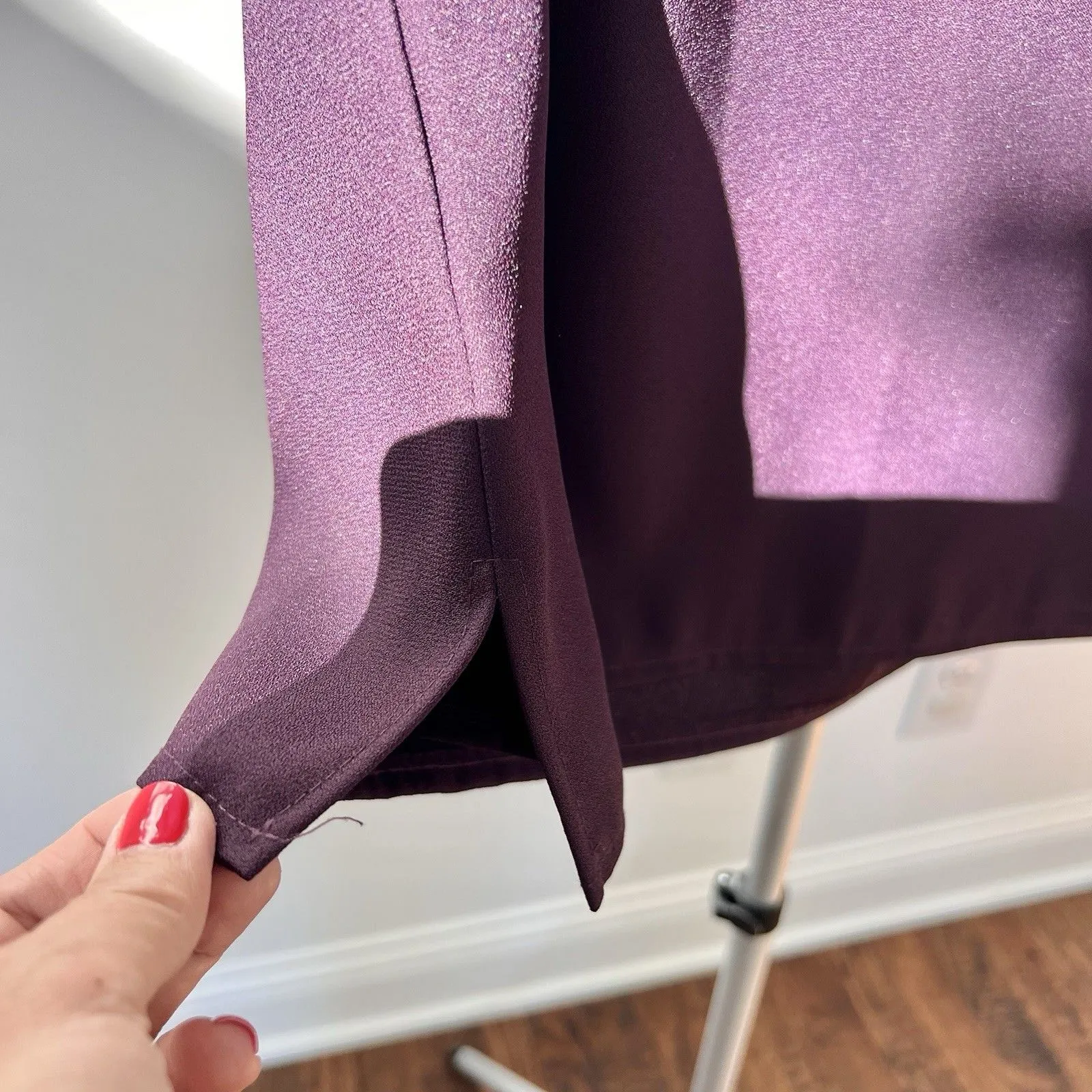 Karen Miller Women’s Open Front Beaded Blazer & Matching Tank Eggplant 16W EUC - Image 11