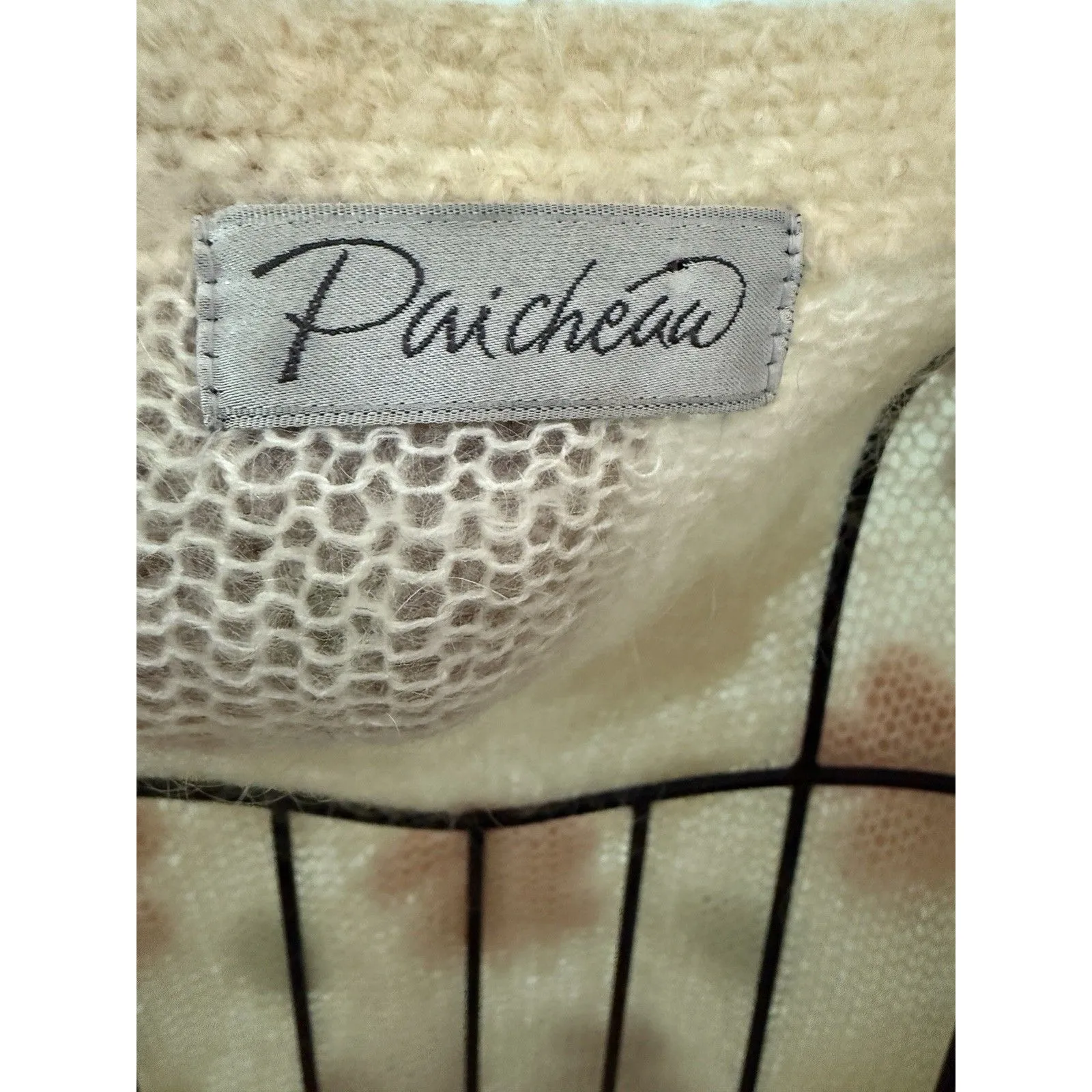 Vintage Boho Bohemian Granny Square Fairy Sweater Size L Cottage Cardigan Size L - Image 8