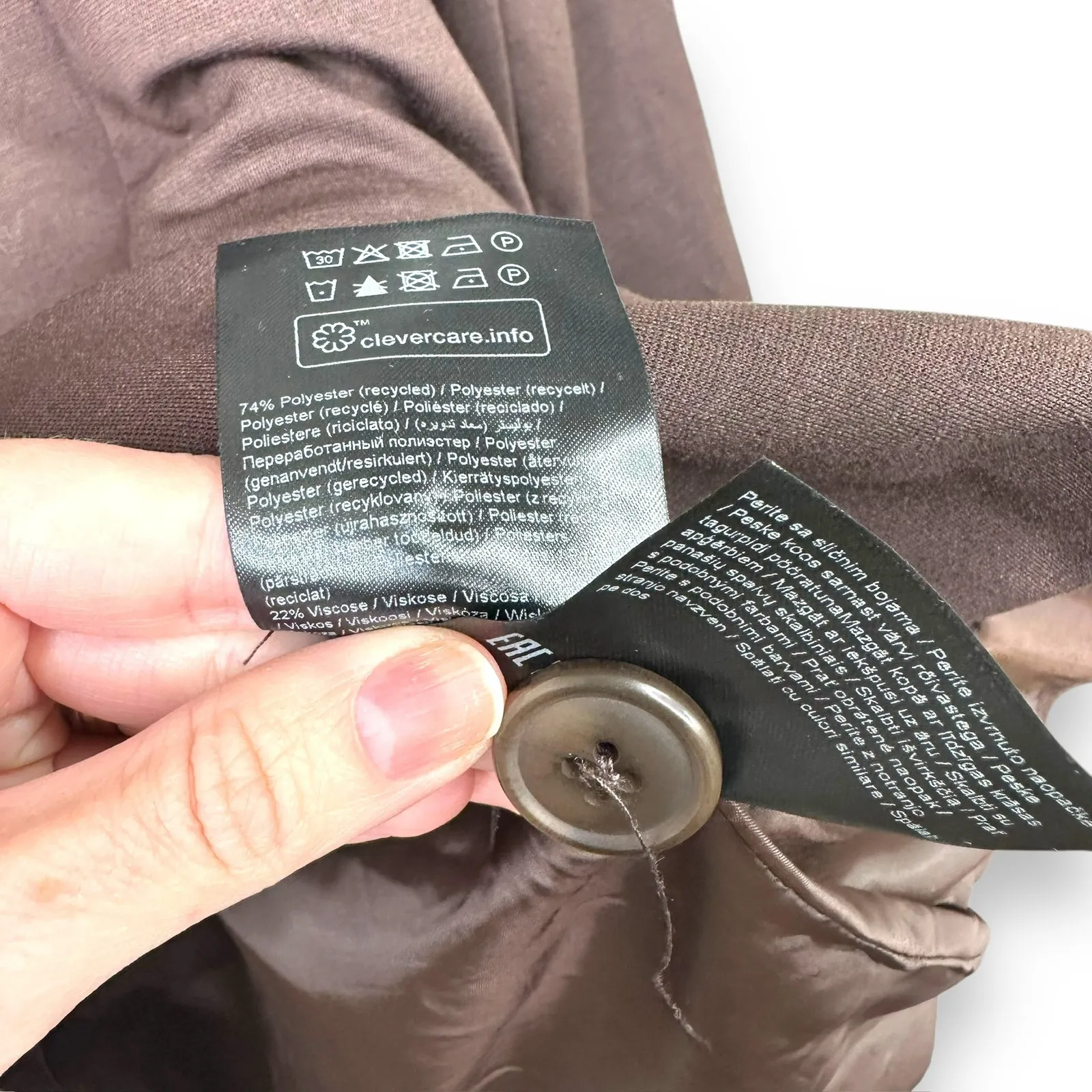 ICHI NWT Java Brown IHKATE SUS Oversized Button Loose Fit Blazer Medium - Image 9