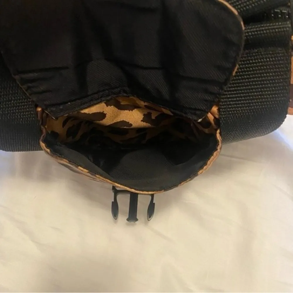 Ralph Lauren Leopard Print Shoulder Bag Black Strap Zip Closure - Image 8