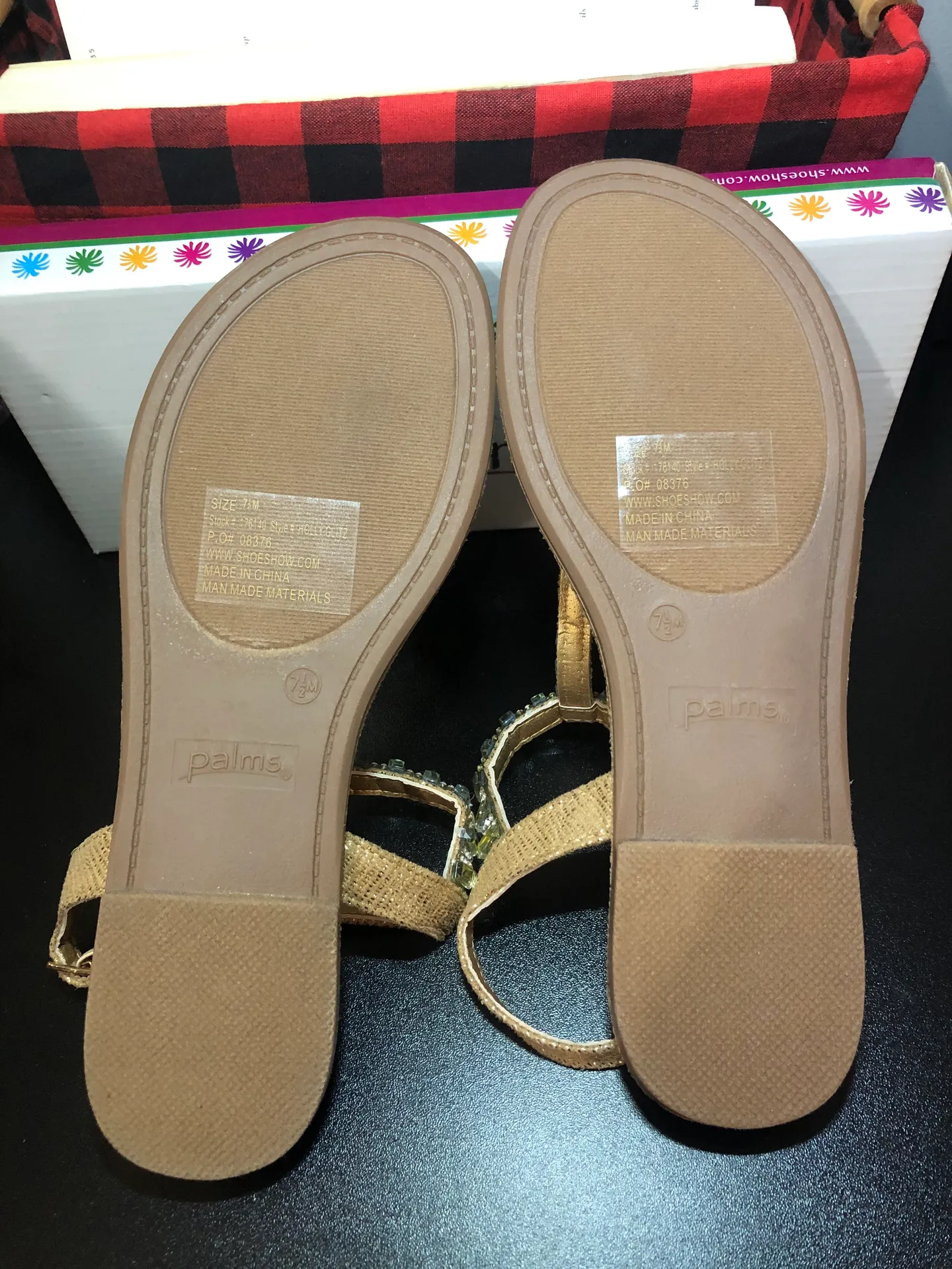 gold colored sandals Size 7.5 - Image 2