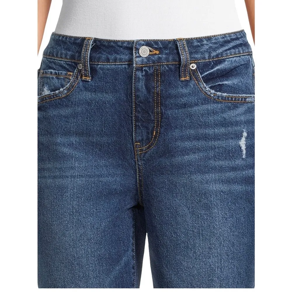 TIME and TRU Cropped Jeans Size 18 Womens Boyfriend Distressed Cut Off Bottoms - Image 2