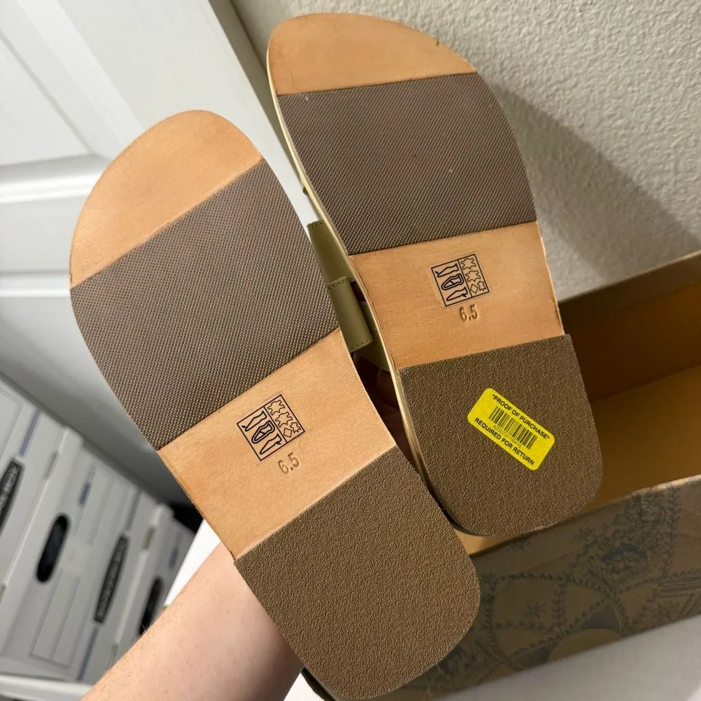 Free People Women’s 6.5 Cream Sloan Buckle Sandals - Image 5