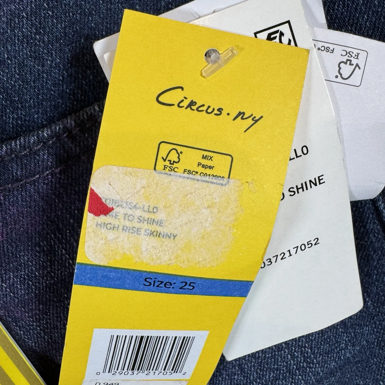 Circus NY Jeans Sz 25 Rainbow Time To Shine High Rise Skinny Sharkbite Raw Hem - Image 5