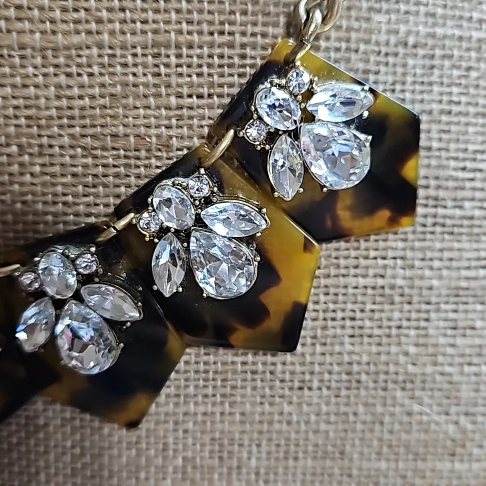 Vintage J.Crew Faux Tourtise and Rhinestones - Image 4