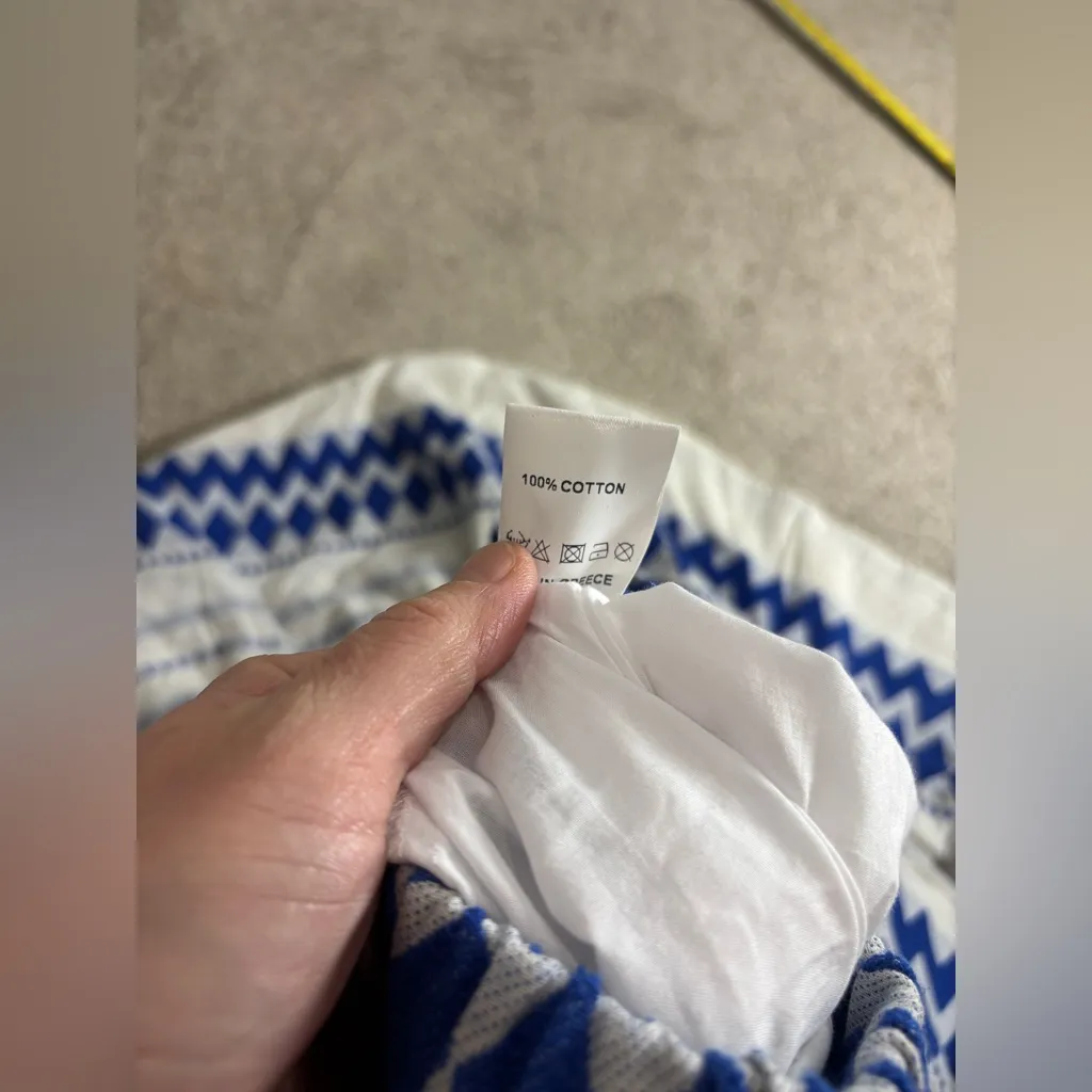 Anthropologie Kasia Size XS Womens Cream & Blue Eros Tiered Maxi Skirt - Image 5