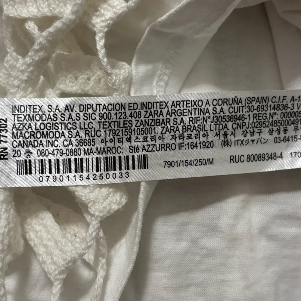 Zara White Crochet Sleeveless Top Size M - Image 7