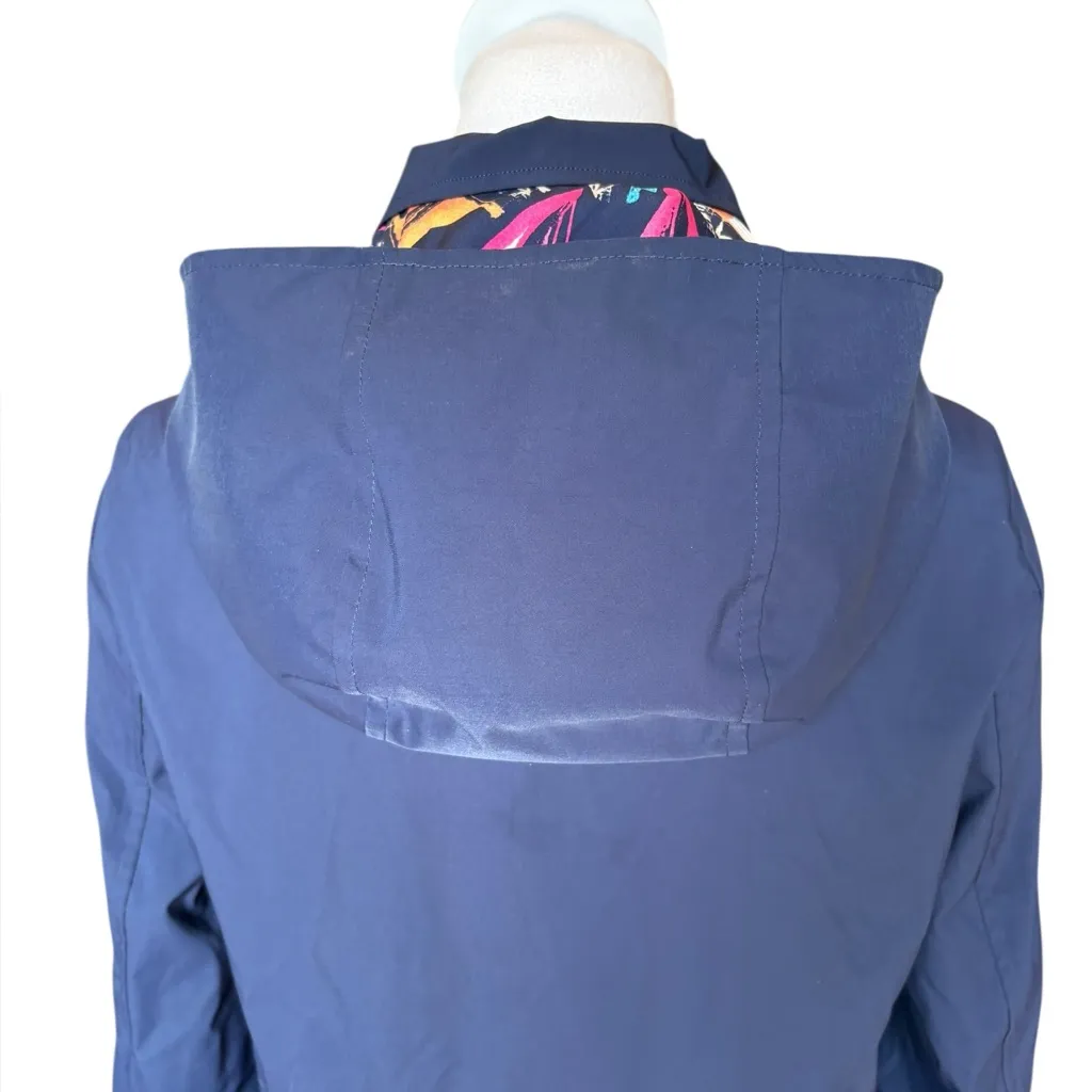 Chicos Pleated Rain Coat Jacket Striped Hem Sailboat Interior Womens Size 0 XS - Image 10