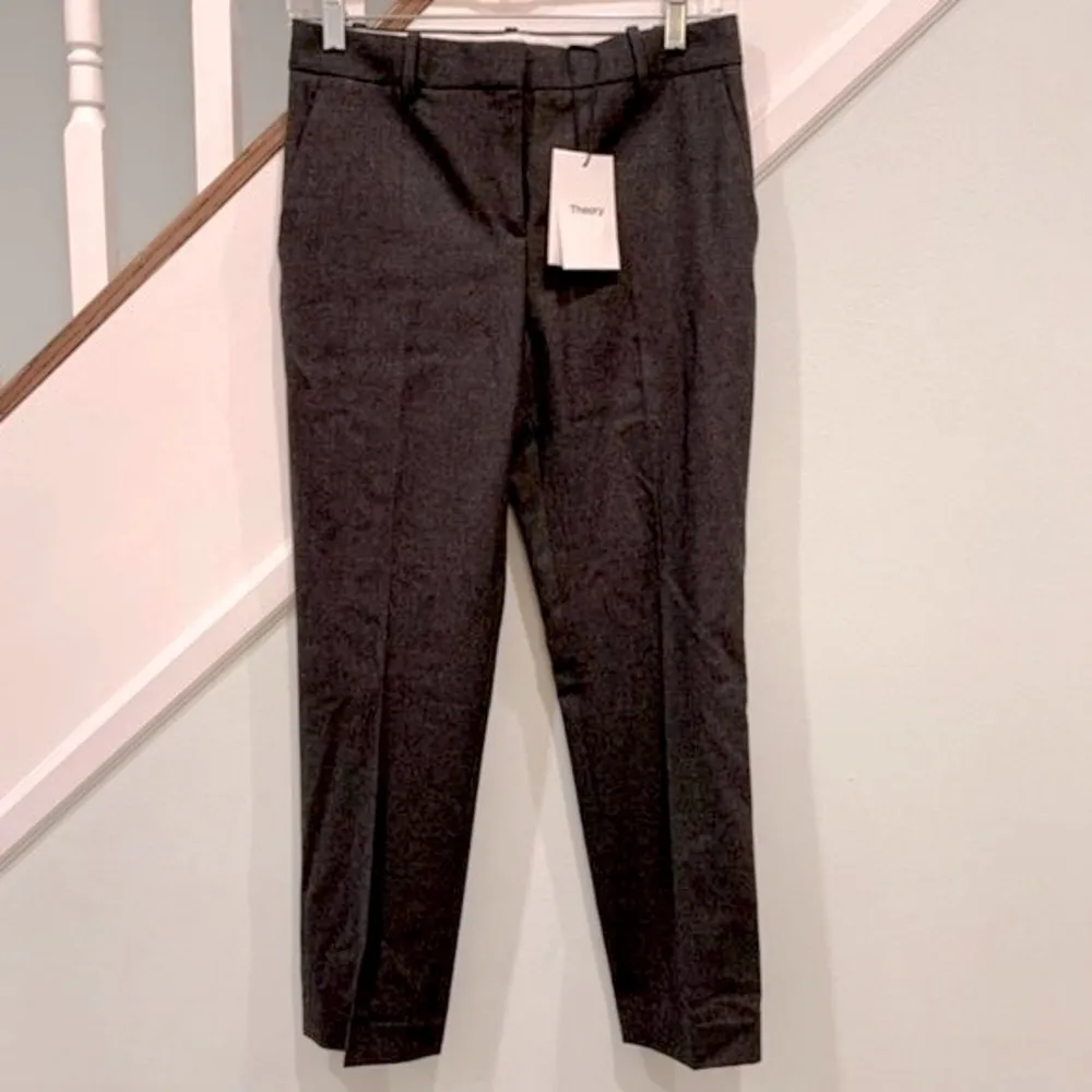 Theory Treeca 2 New Pure Flannel Pants Gray Women’s Size 0 New With Tags! - Image 6