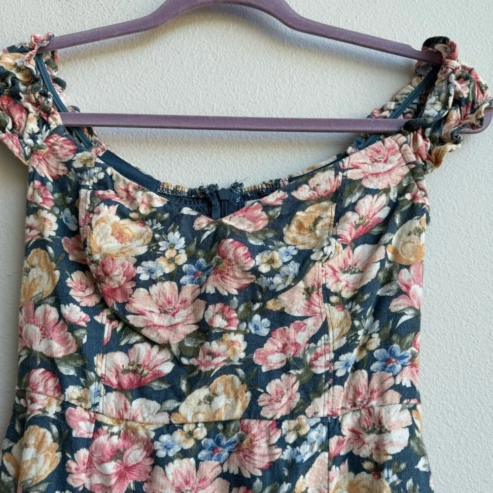 Abercrombie & Fitch Floral Off The Shoulder Mini Bustier Dress Size XS PETITE - Image 4
