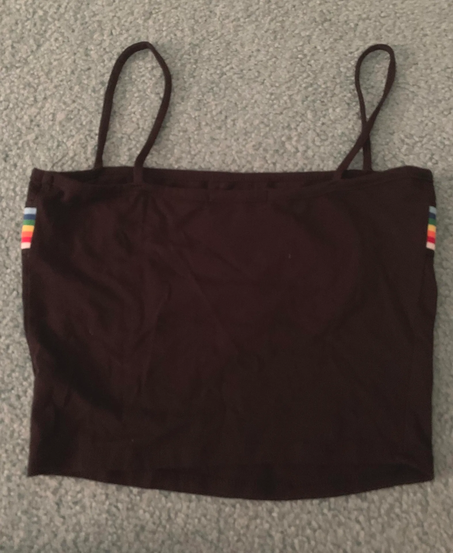 PacSun Black / Rainbow Striped Crop Top - Image 4