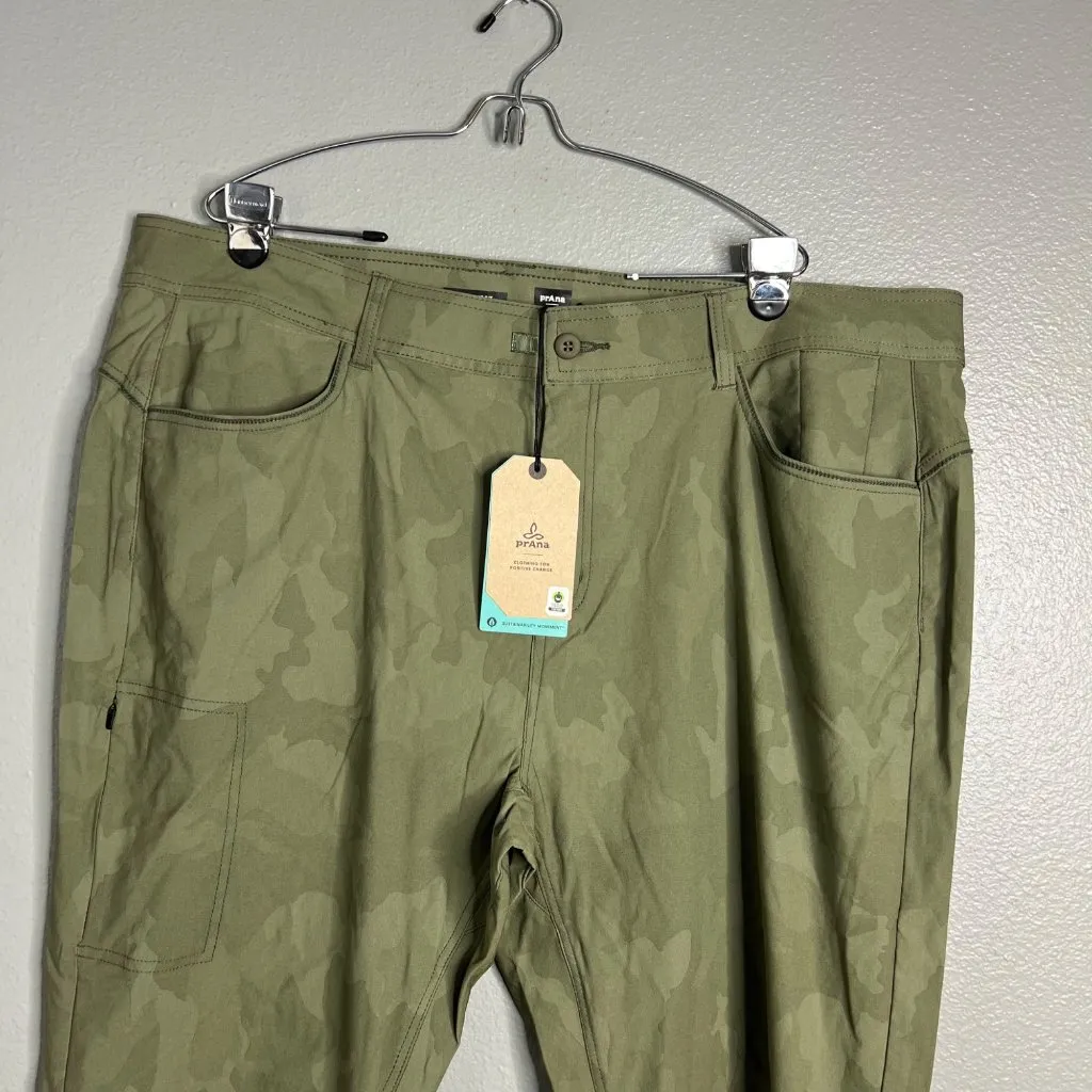 NWT Prana Halle Straight Pants Plus II in Sage‎ Camo Outdoors UPF Stretch 20W - Image 4