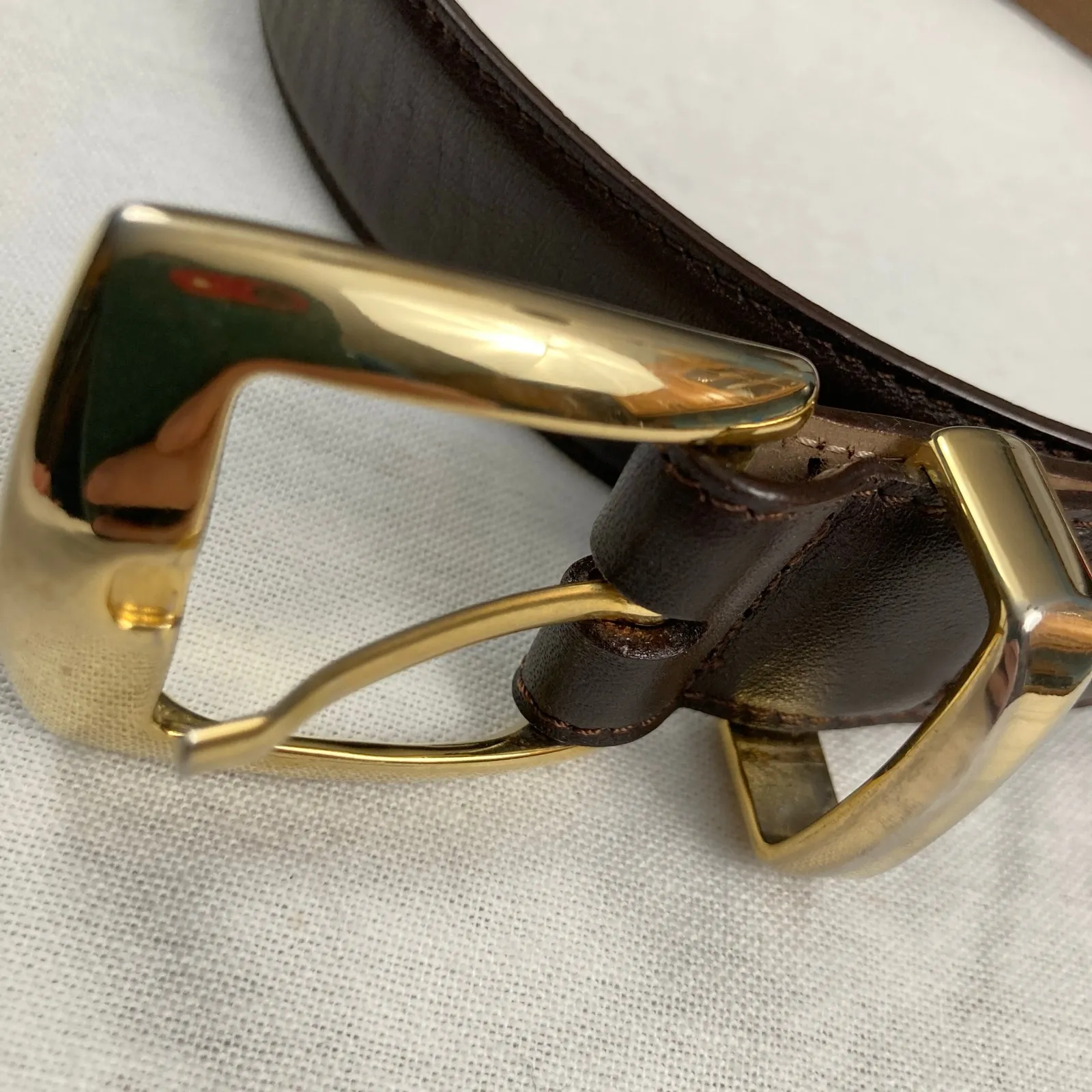 Vintage Talbots Womens S 27" Brown Italian Leather Waist Belt Classic Minimalist - Image 3