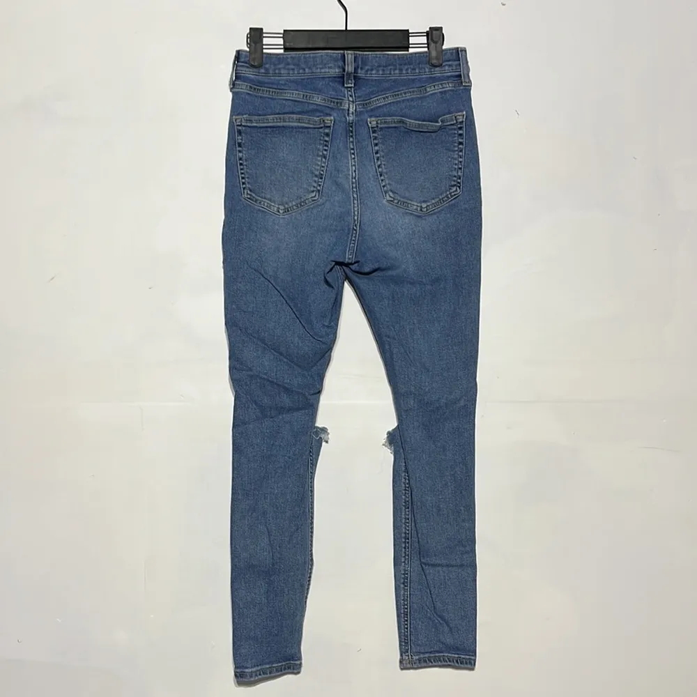 Topshop Jamie Medium Wash High Rise Distressed Skinny Jeans Size 30 - Image 6