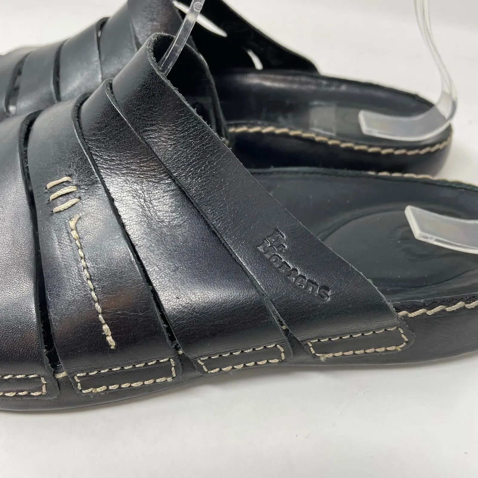 Dr Martens Black Leather Strappy Slides Sandals Black Flat Fisherman UK 6 US 7 - Image 9