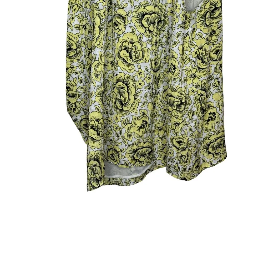 Ann Taylor‎ Women's Tank Top Halter Neck Floral Sleeveless Tie Bow Yellow Large - Image 10