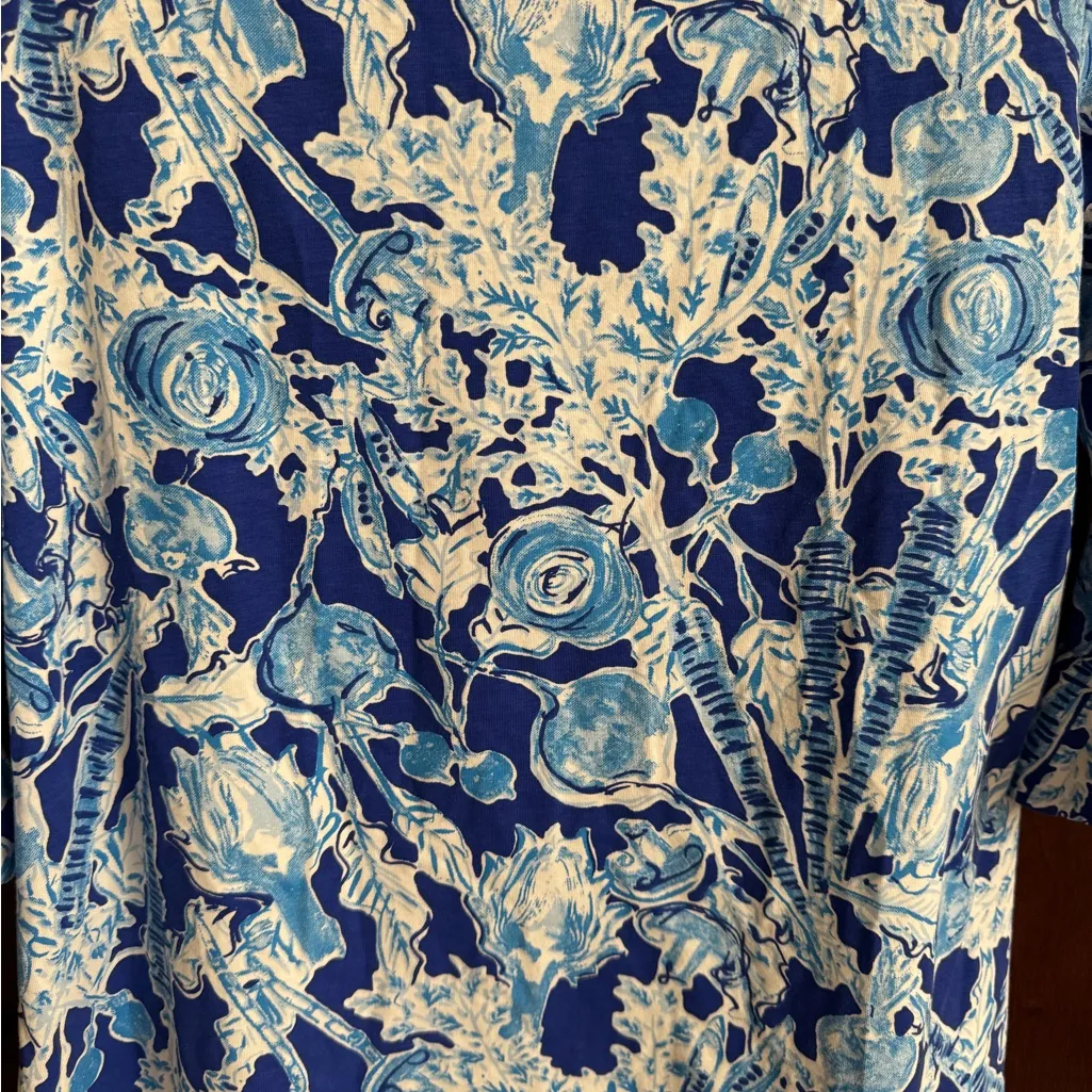 Lilly Pulitzer Waverly Ruffle Top in Royal Purple Pretty Peas NWT $68 Retail - Image 4