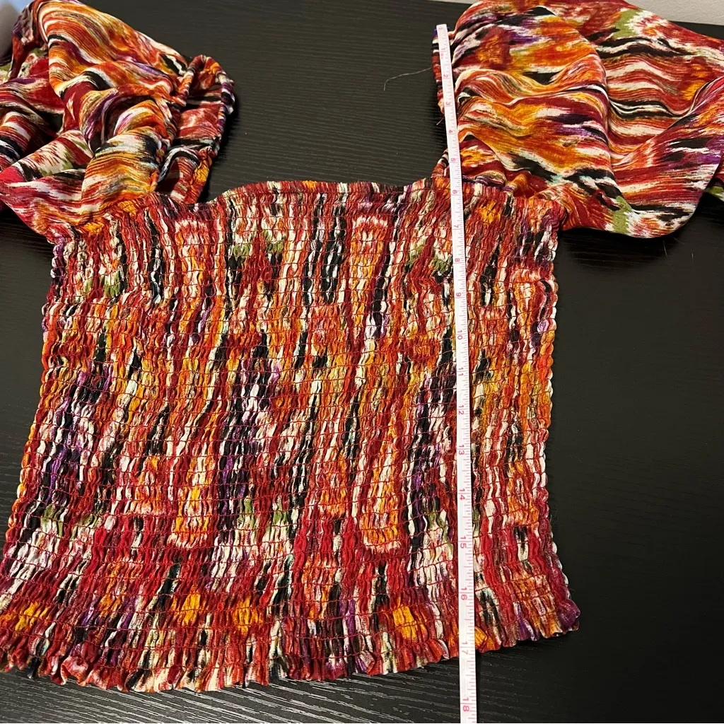Live 4 Truth Red Orange Multicolor Bell Sleeve Top Medium - Image 11