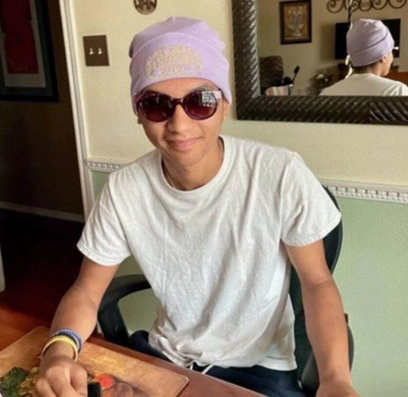 Palm Angels x Missoni embroidered Wool Beanie Lilac - Image 2