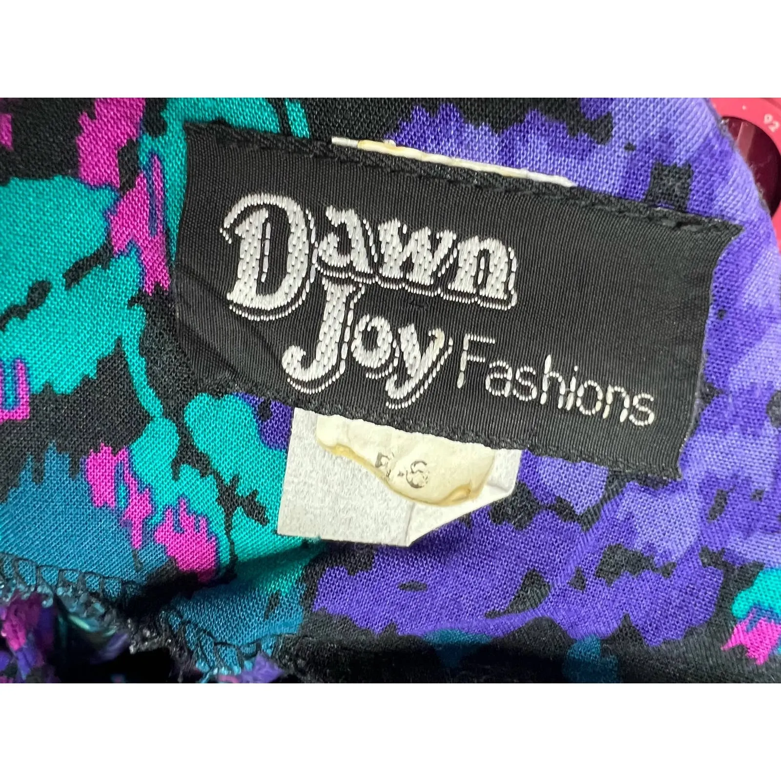 dress fit and flare floral pink purple teal Size 6 - Image 11