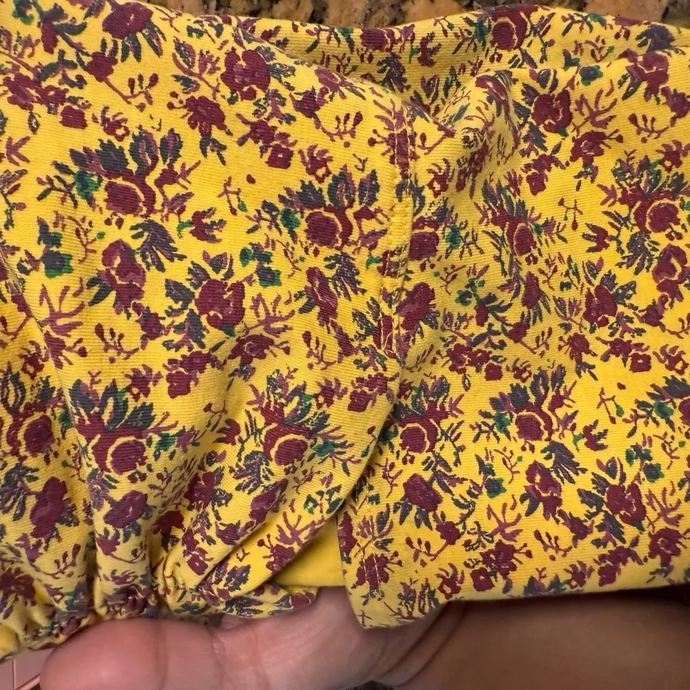 Silence + Noise Urban Outfitters Crop Tube Top Yellow Red Floral Print Small - Image 4